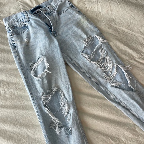 Light Blue Distressed Women Jeans - Picture 3 of 3